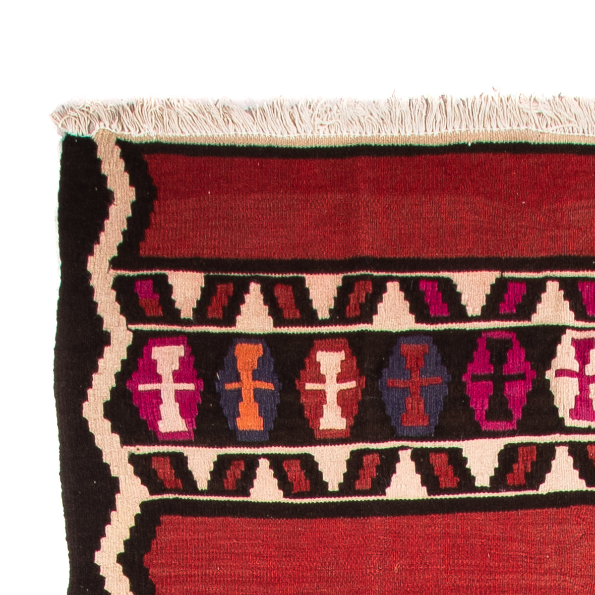 Runner Kelim-matta - gammal - 380 x 135 cm - flerfärgad