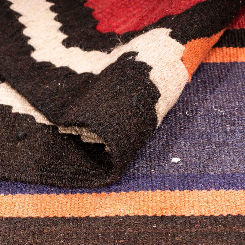 Runner Kelim-matta - gammal - 380 x 135 cm - flerfärgad