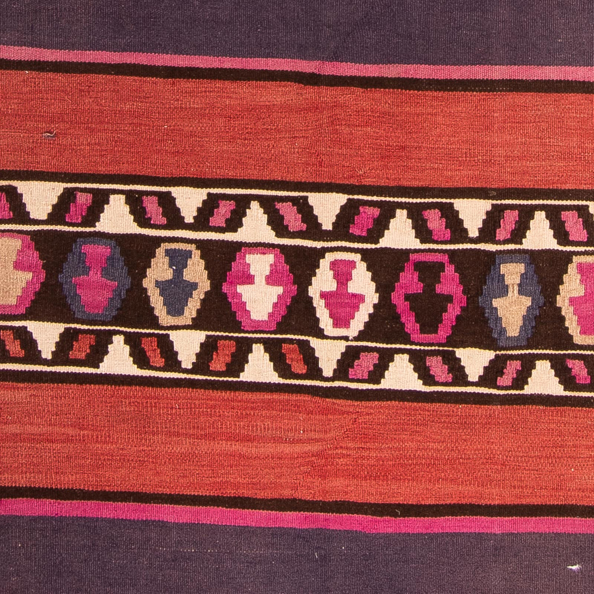 Runner Kelim-matta - gammal - 380 x 140 cm - flerfärgad