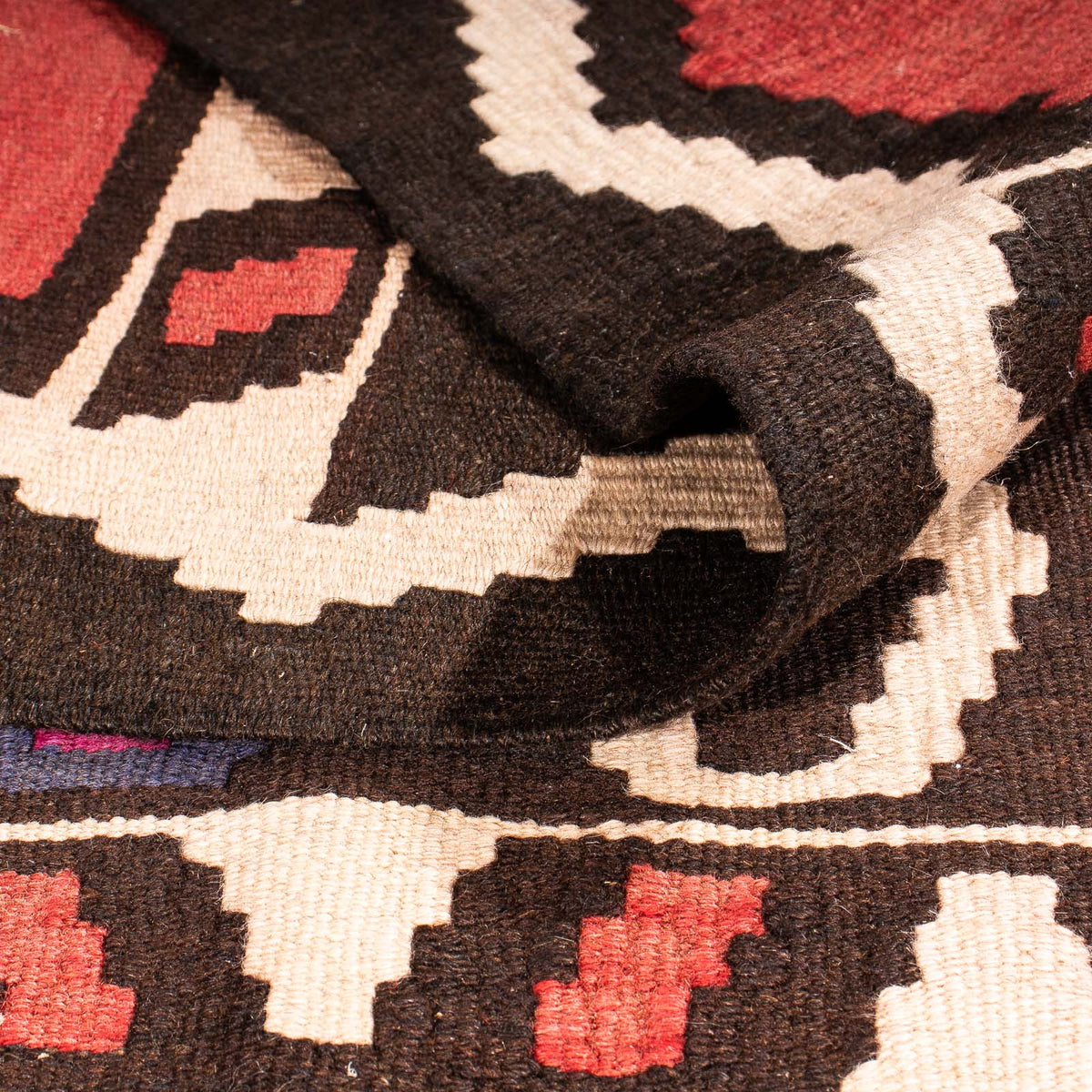 Runner Kelim-matta - gammal - 380 x 140 cm - flerfärgad