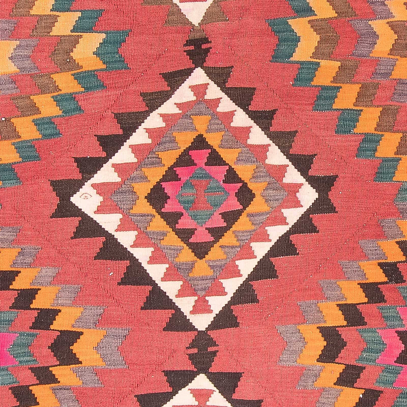 Runner Kelim-matta - gammal - 430 x 210 cm - röd