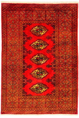 Turkaman-matta - 146 x 103 cm - röd