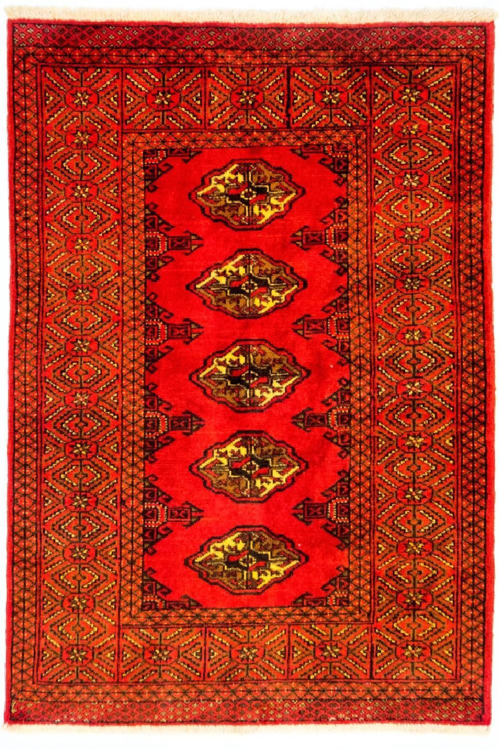 Turkaman-matta - 146 x 103 cm - röd