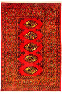 Turkaman-matta - 146 x 103 cm - röd