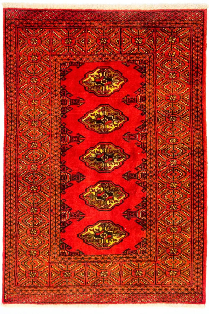 Turkaman-matta - 146 x 103 cm - röd