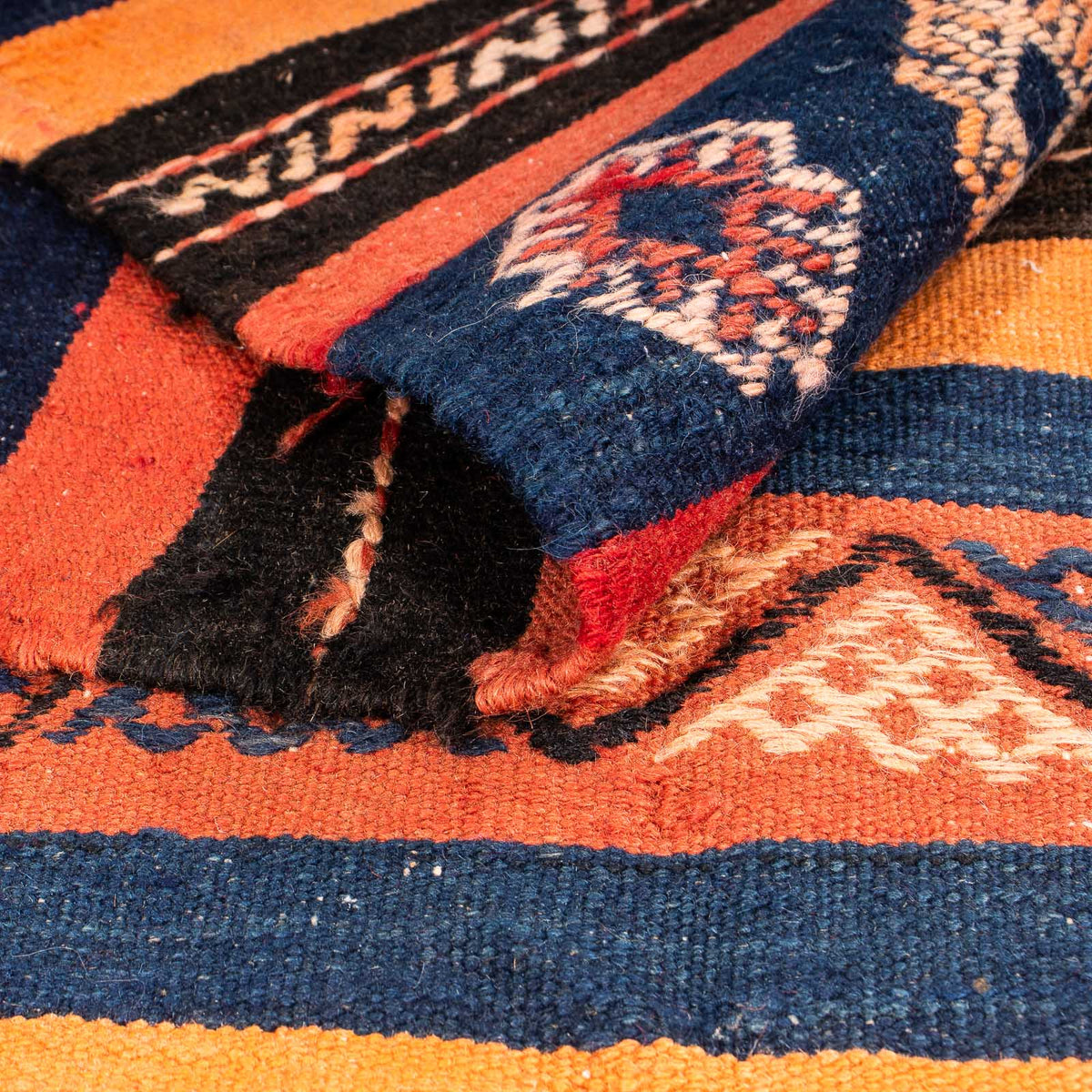 Kelim-matta - gammal - 210 x 157 cm - flerfärgad