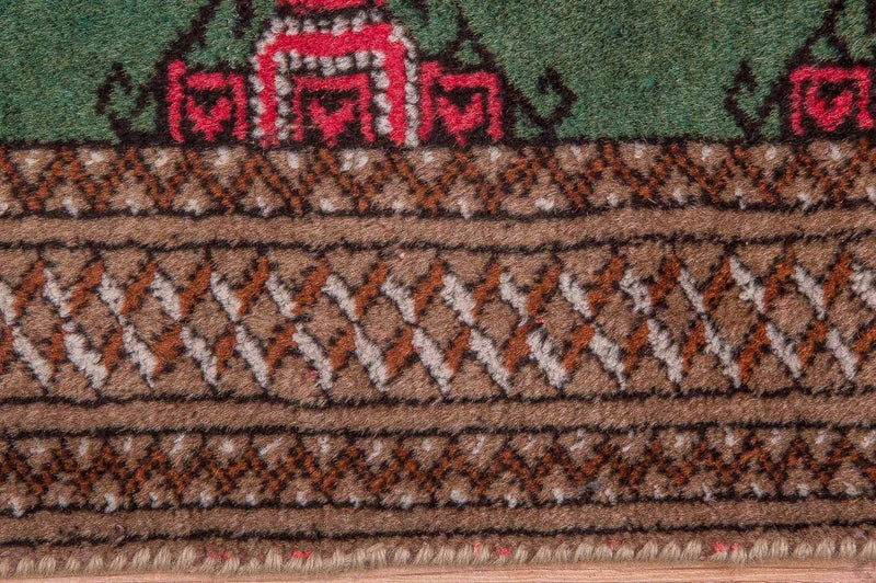 Turkaman-matta - 143 x 99 cm - grön