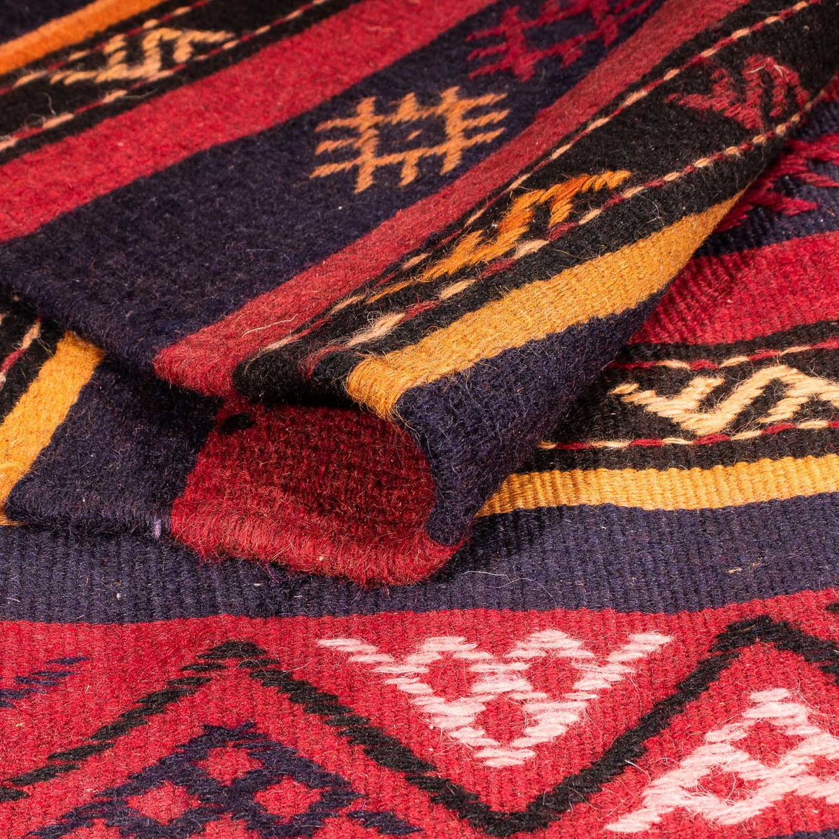 Kelim-matta - gammal - 210 x 140 cm - flerfärgad