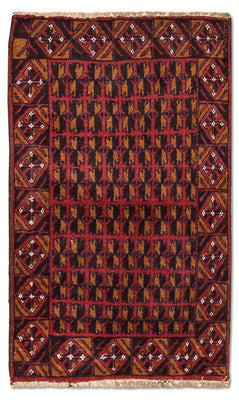 Baluch-matta - 129 x 77 cm - röd