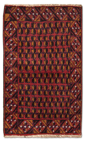 Baluch-matta - 129 x 77 cm - röd