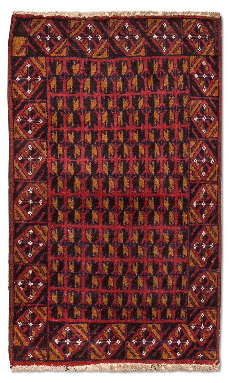 Baluch-matta - 129 x 77 cm - röd