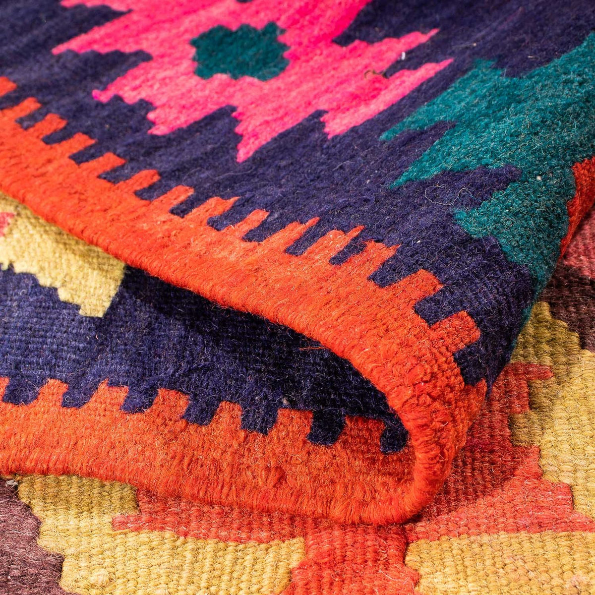 Kelim-matta - gammal - 250 x 150 cm - flerfärgad