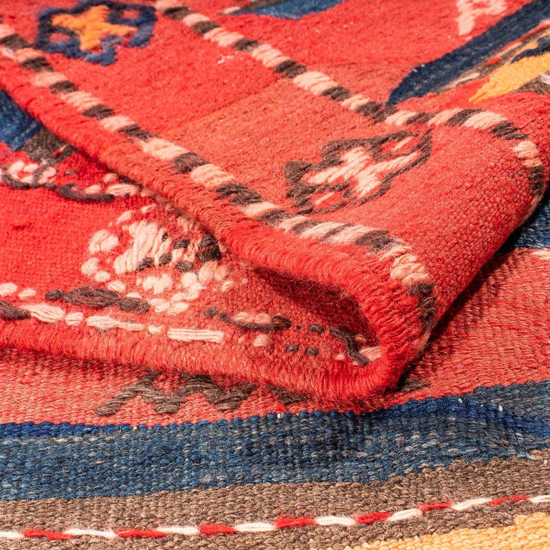 Runner Kelim-matta - gammal - 400 x 150 cm - flerfärgad