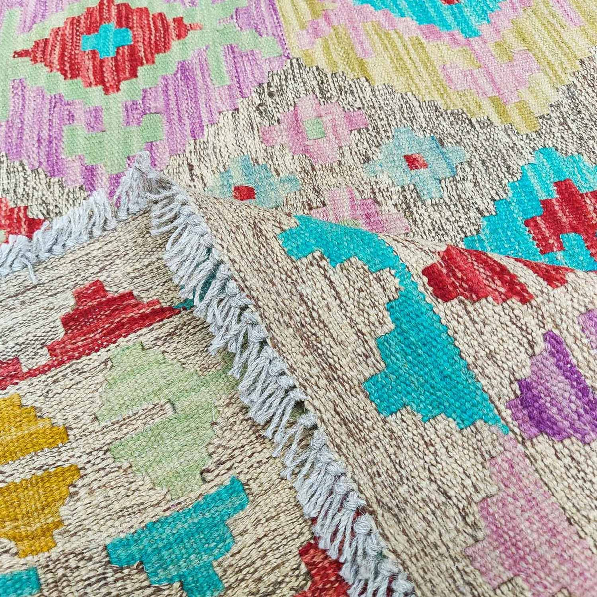 Kelim Carpet - Splash - 294 x 199 cm - flerfärgad