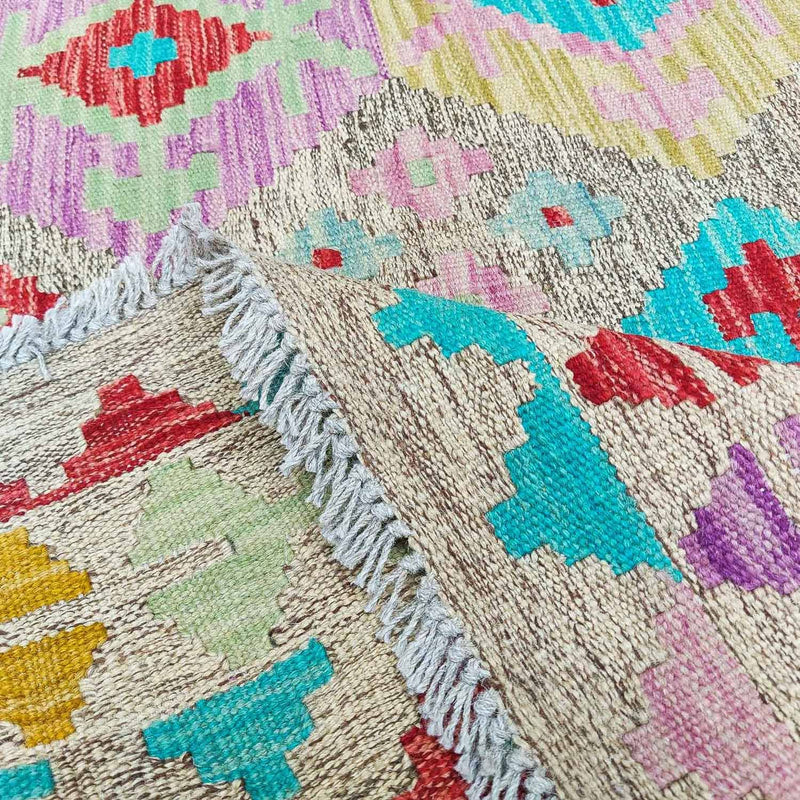 Kelim Carpet - Splash - 294 x 199 cm - flerfärgad