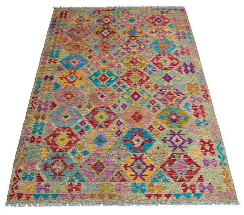 Kelim Carpet - Splash - 294 x 199 cm - flerfärgad