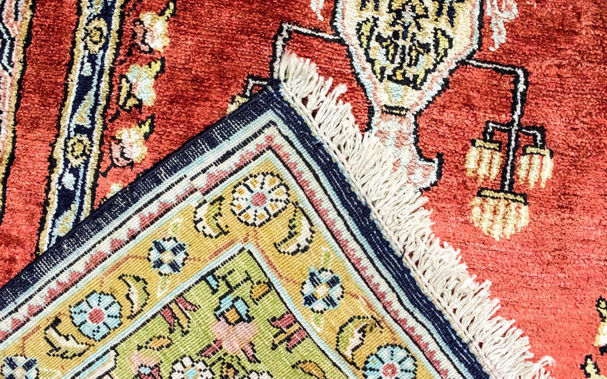 Sidenmatta - Kayseri - 137 x 77 cm - röd