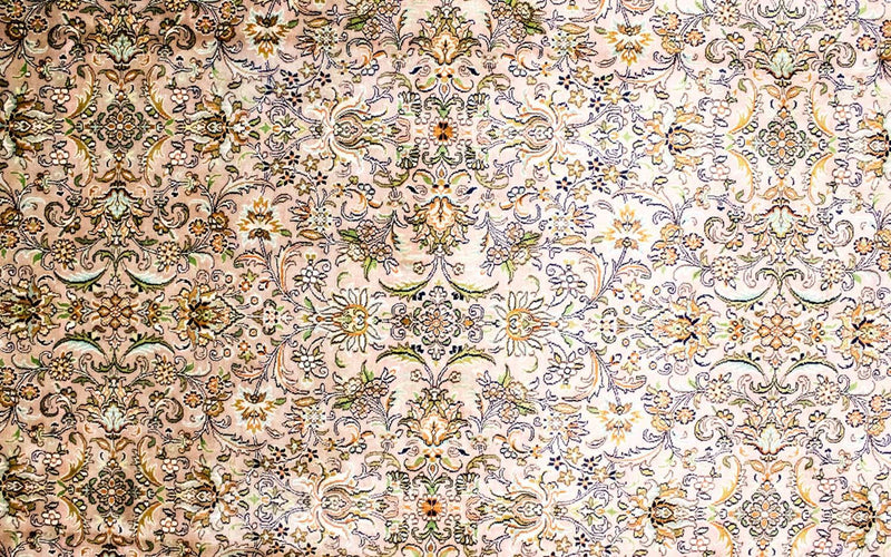 Sidenmatta - Kashmir Silk - 308 x 204 cm - beige
