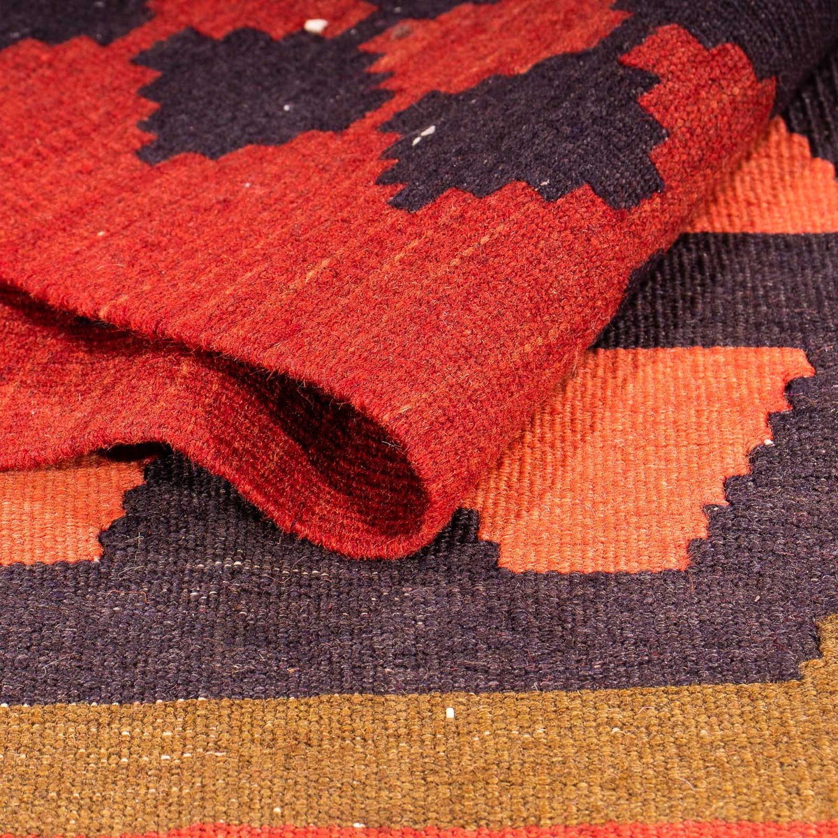 Runner Kelim-matta - gammal - 335 x 150 cm - flerfärgad