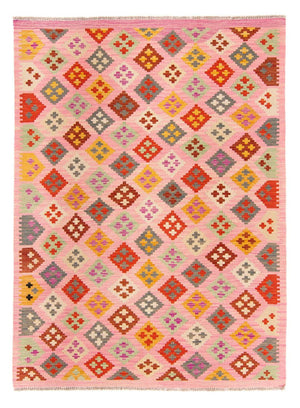 Kelim Carpet - Splash - 204 x 148 cm - rosa