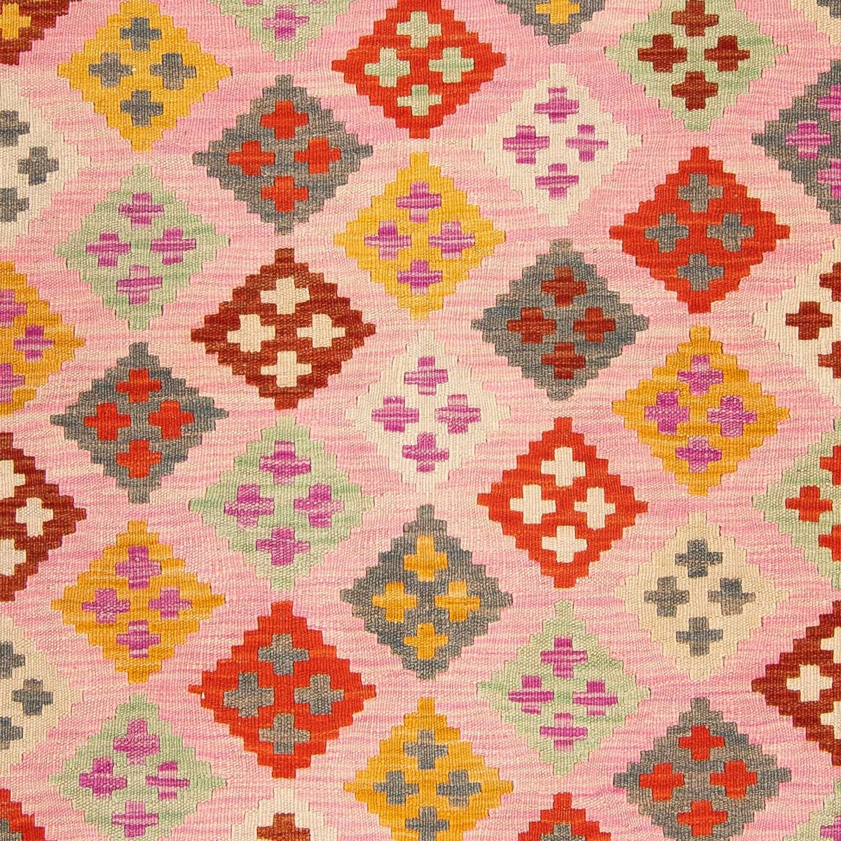 Kelim Carpet - Splash - 204 x 148 cm - rosa