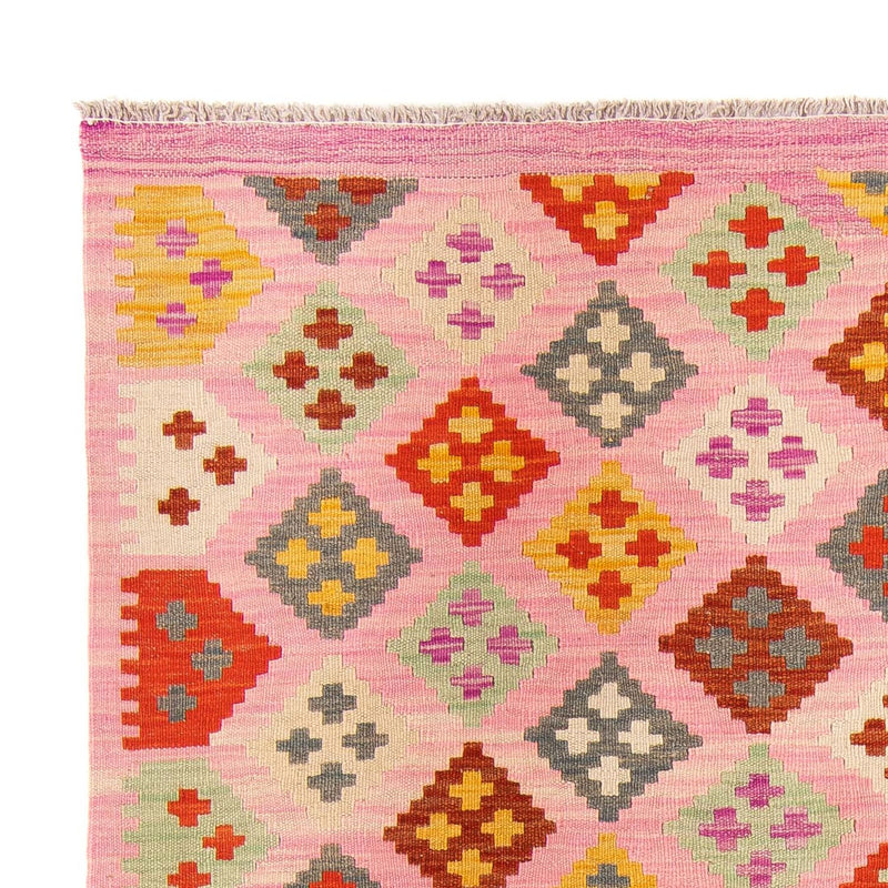 Kelim Carpet - Splash - 204 x 148 cm - rosa