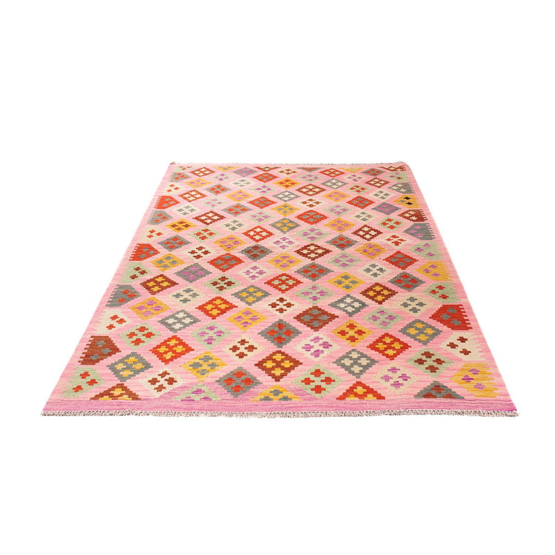 Kelim Carpet - Splash - 204 x 148 cm - rosa