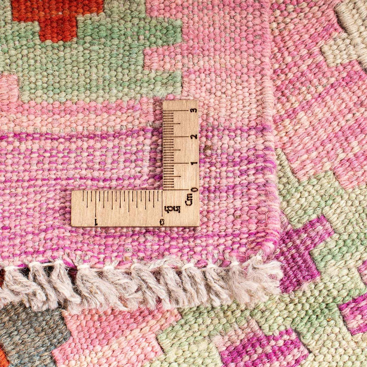 Kelim Carpet - Splash - 204 x 148 cm - rosa