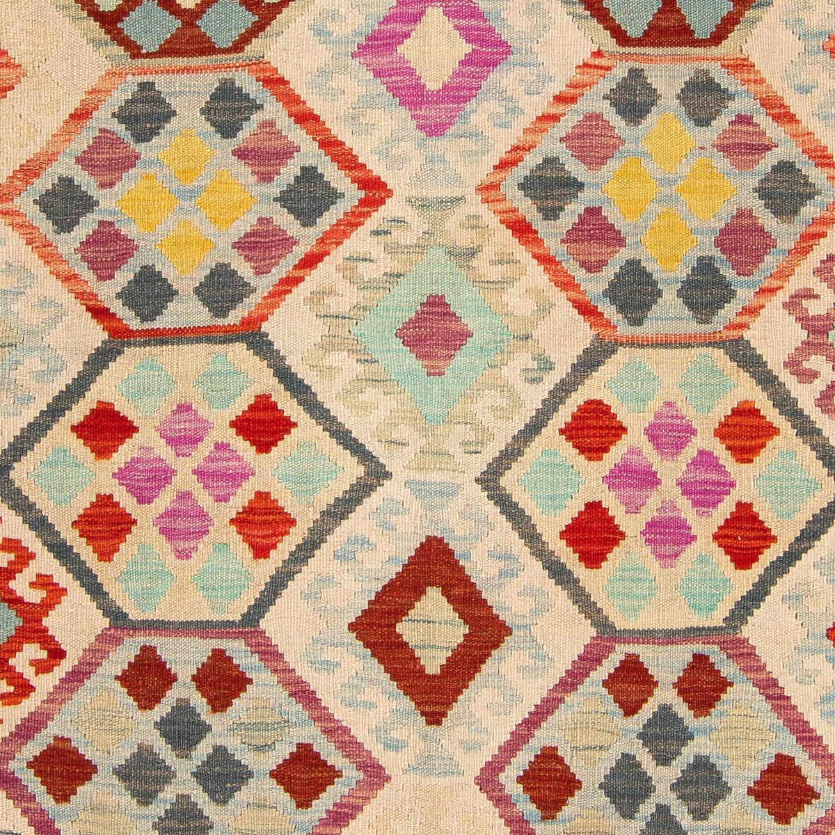 Kelim Carpet - Splash - 204 x 154 cm - flerfärgad