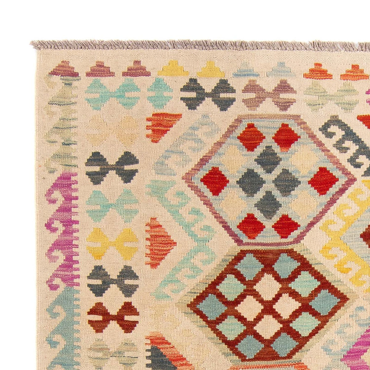 Kelim Carpet - Splash - 204 x 154 cm - flerfärgad