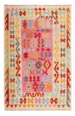 Kelim Carpet - Splash - 175 x 130 cm - rosa