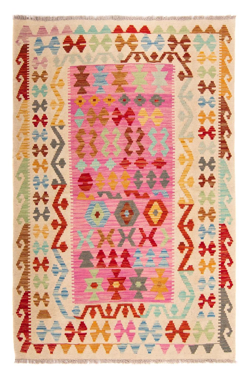 Kelim Carpet - Splash - 175 x 130 cm - rosa
