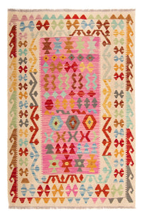 Kelim Carpet - Splash - 175 x 130 cm - rosa