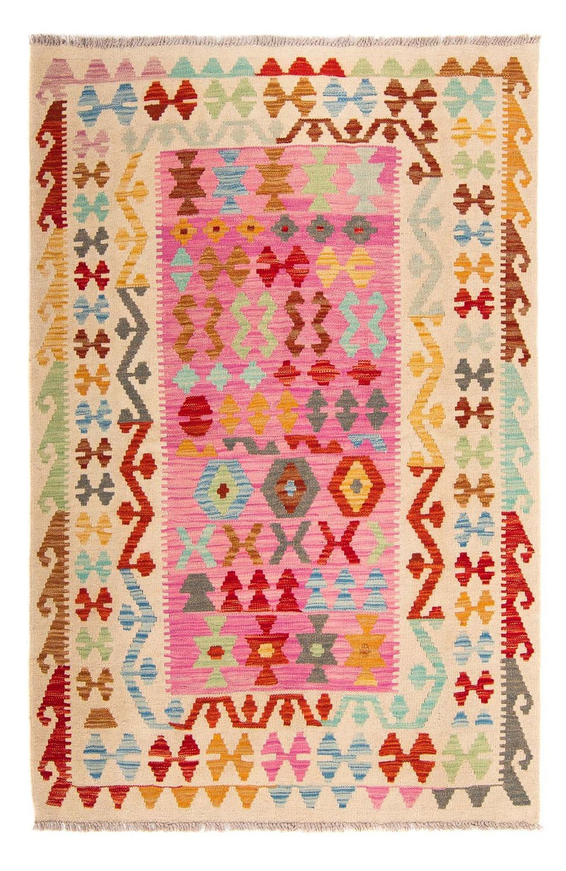 Kelim Carpet - Splash - 175 x 130 cm - rosa