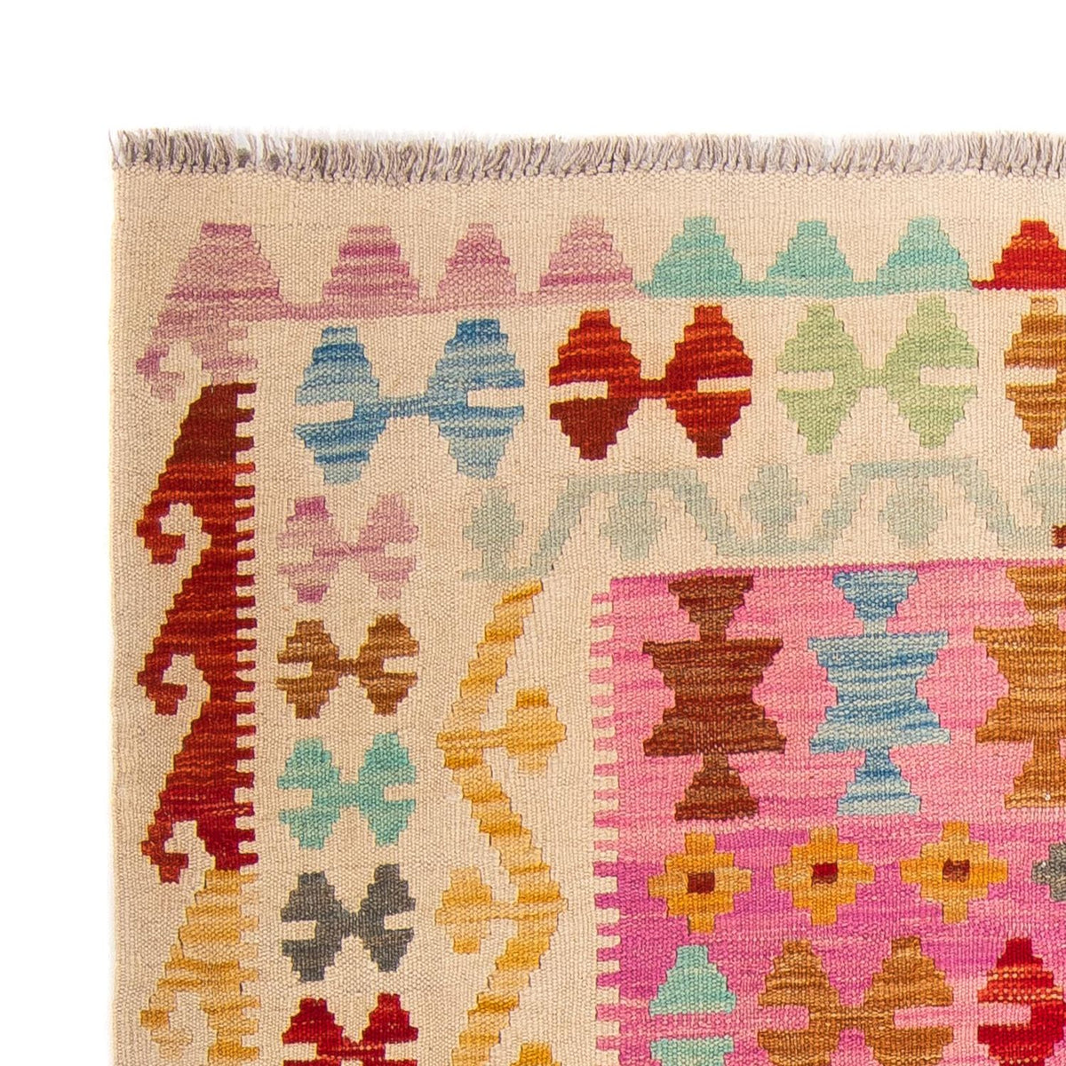 Kelim Carpet - Splash - 175 x 130 cm - rosa