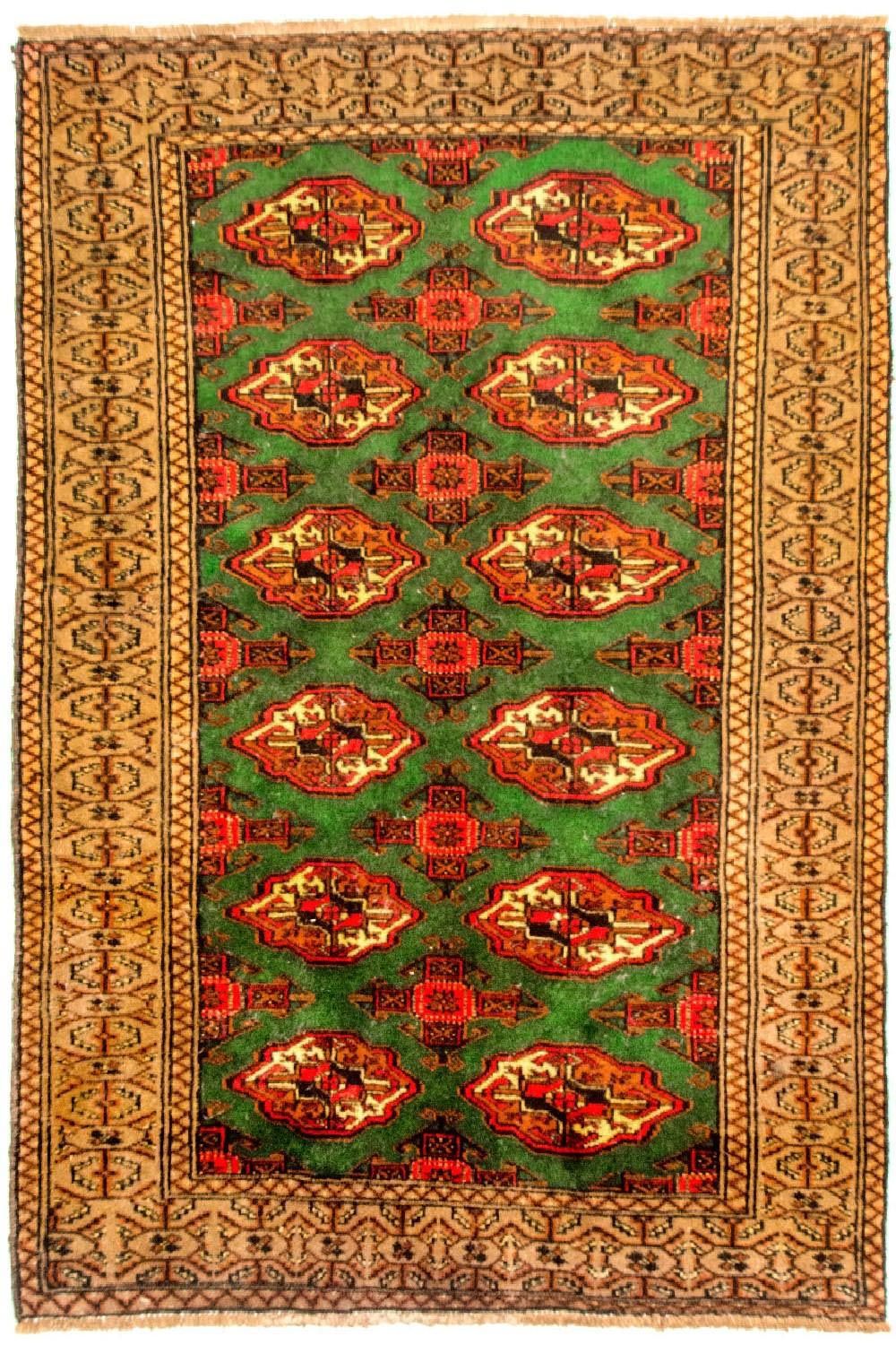 Turkaman-matta - 143 x 102 cm - grön