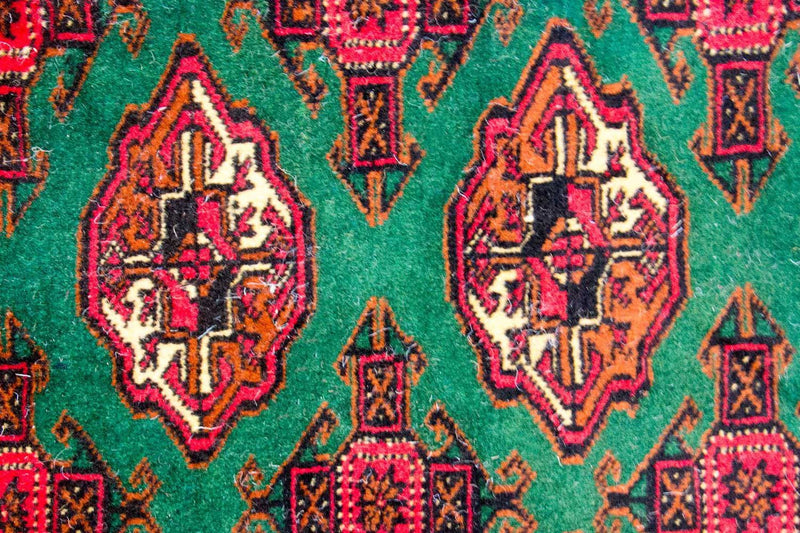 Turkaman-matta - 143 x 102 cm - grön