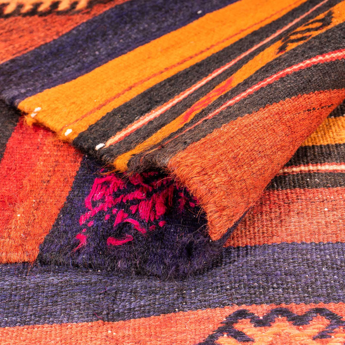 Runner Kelim-matta - gammal - 340 x 170 cm - flerfärgad