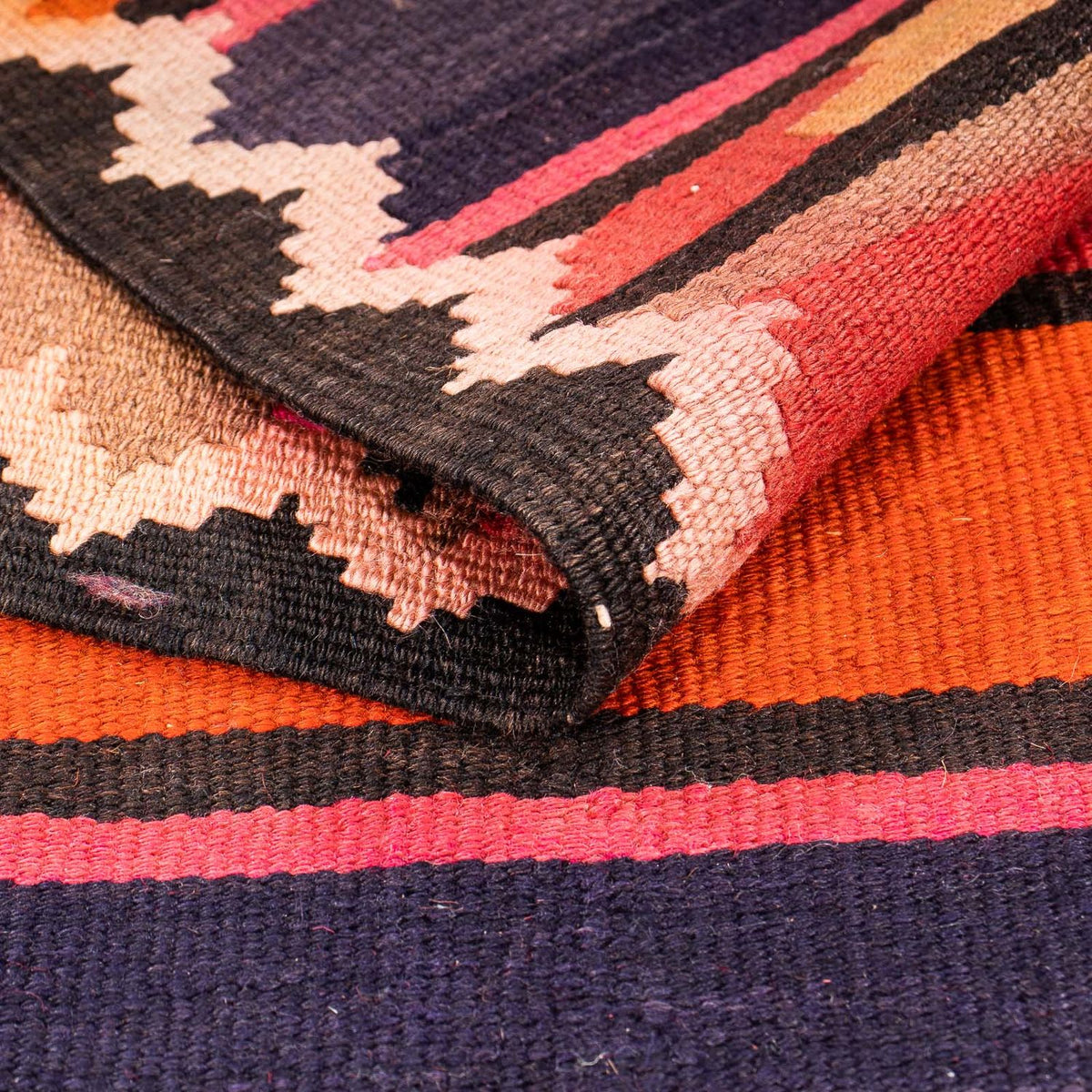 Runner Kelim-matta - gammal - 340 x 125 cm - flerfärgad