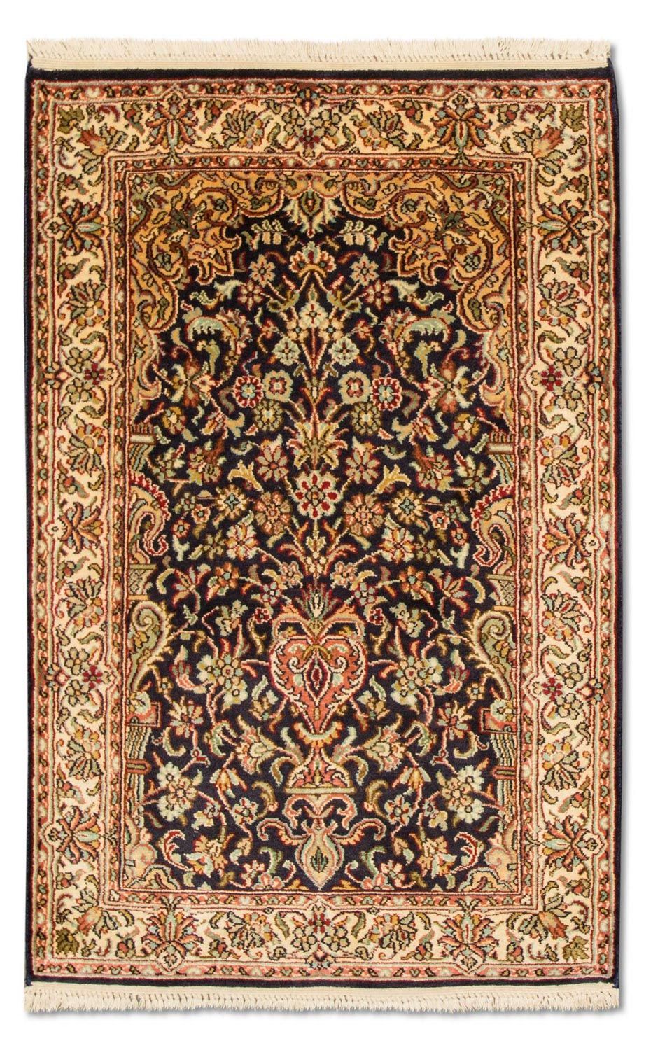 Sidenmatta - Kashmir Silk - 94 x 60 cm - mörkblå