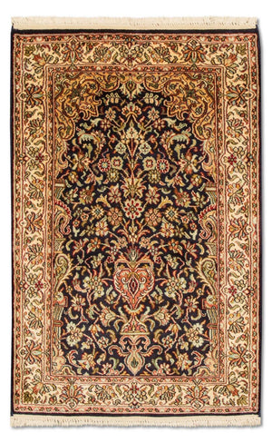 Sidenmatta - Kashmir Silk - 94 x 60 cm - mörkblå