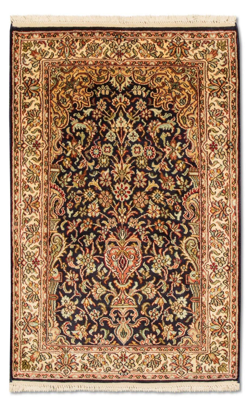 Sidenmatta - Kashmir Silk - 94 x 60 cm - mörkblå