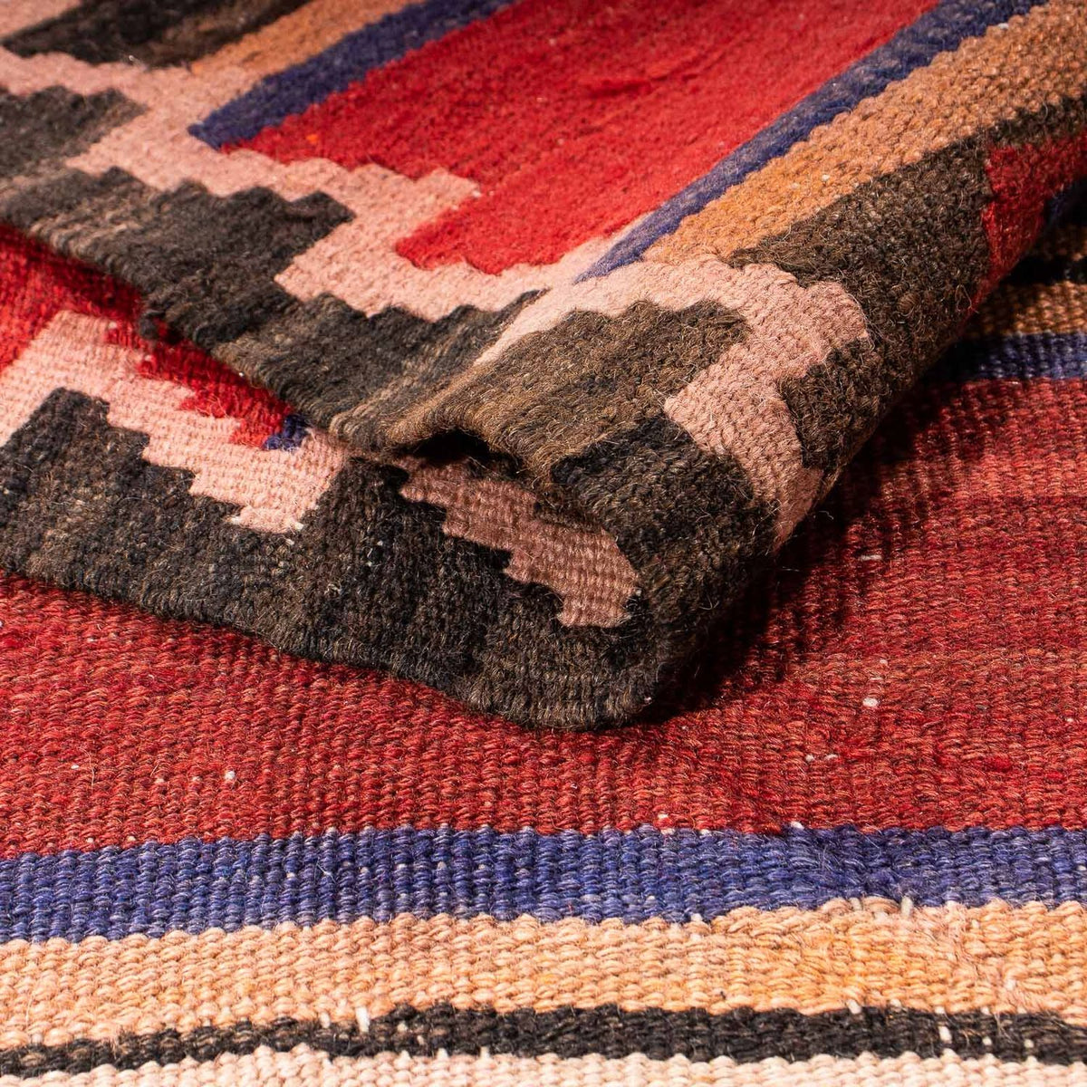 Kelim-matta - gammal - 265 x 141 cm - flerfärgad