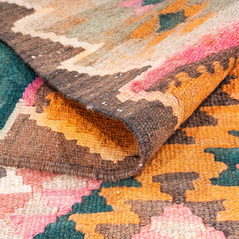 Runner Kelim-matta - gammal - 370 x 145 cm - flerfärgad