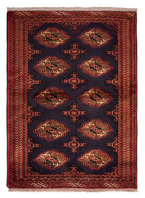 Turkaman-matta - 134 x 99 cm - mörkblå