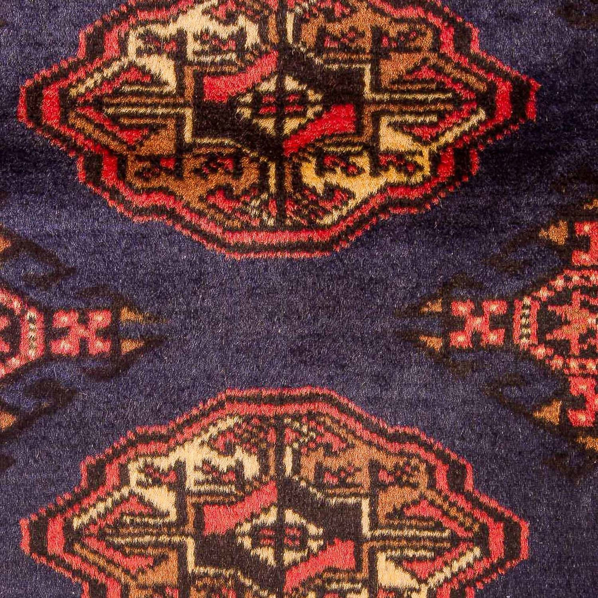 Turkaman-matta - 134 x 99 cm - mörkblå