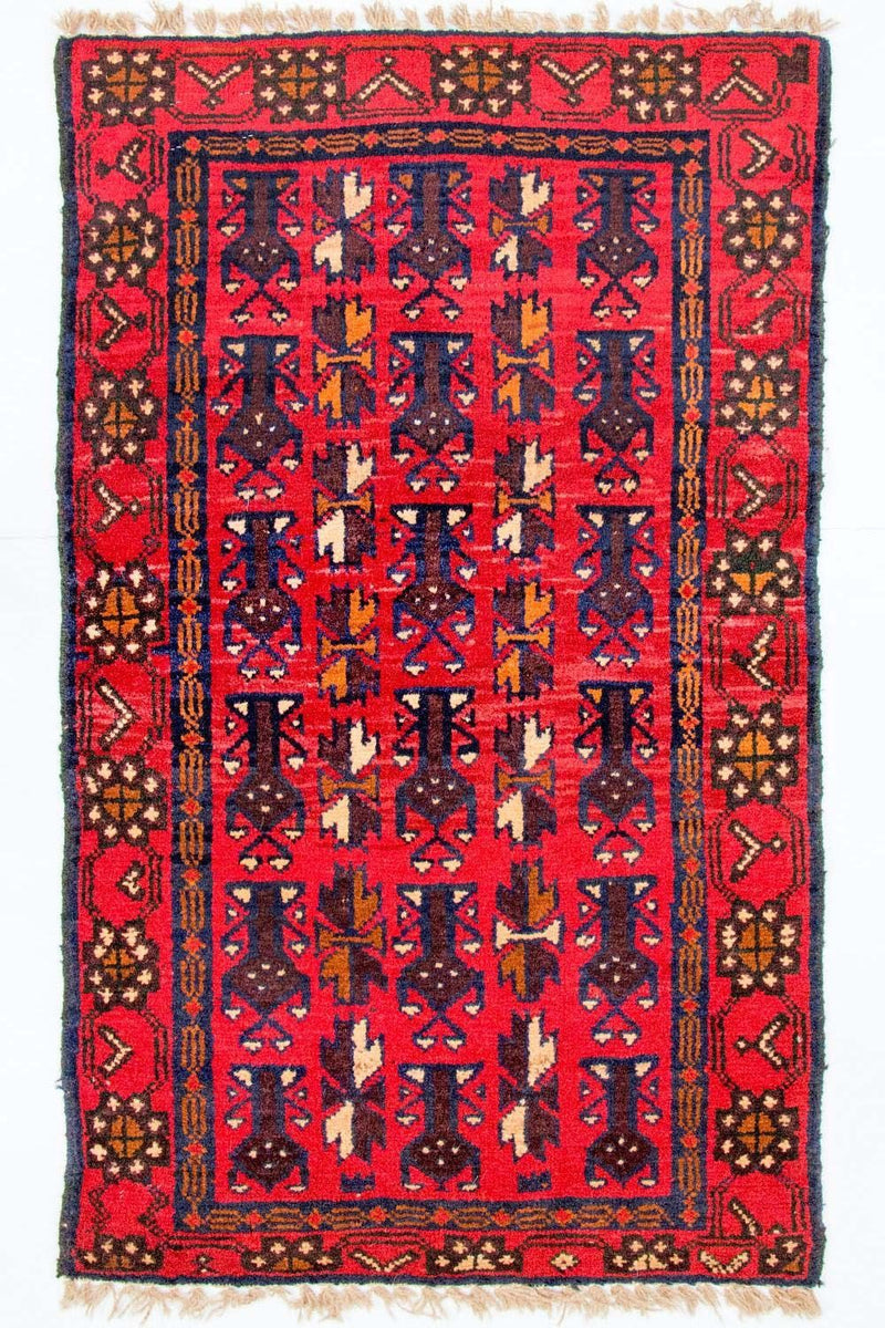 Baluch-matta - 130 x 74 cm - röd