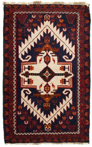 Baluch-matta - 132 x 84 cm - blå