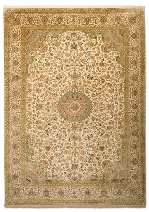 Sidenmatta - Kashmir Silk - 314 x 213 cm - beige