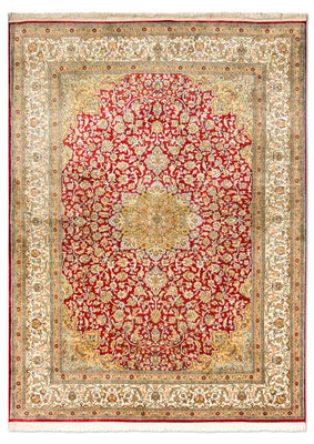 Sidenmatta - Kashmir Silk - 216 x 153 cm - röd